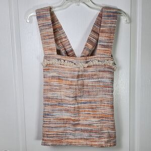 Lilla p tank top size large orange blue fringe